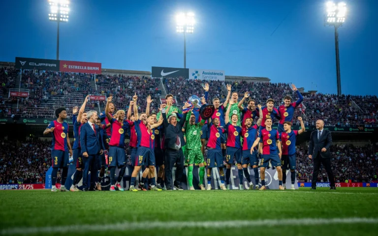 El Clasico: Barcelona Raih Gelar Juara La Liga, Hansi Flick dan Pemain Merayakan Kemenangan