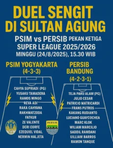 Jadwal Persib vs PSIM: Laga Krusial di GBLA, Siaran Live & Prediksi Pemain