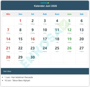 Jadwal Tanggal Merah Juni 2026: Libur Nasional, Long Weekend, dan Tips Liburan Keluarga