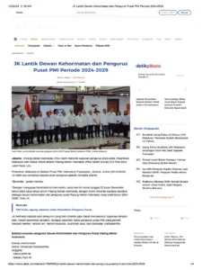 JK Lantik Dewan Kehormatan dan Pengurus Pusat PMI Periode 2024-2029