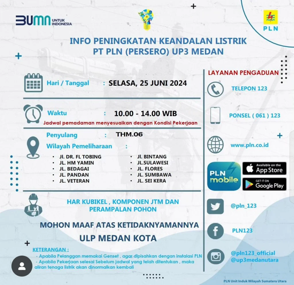 Pemadaman Listrik Hari Ini: Update Jadwal dan Lokasi di Bantul dan Medan