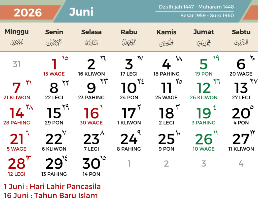Mengungkap Tanggal Merah 16 Juni 2026: Libur Nasional Tahun Baru Islam dan Peluang Cuti Panjang